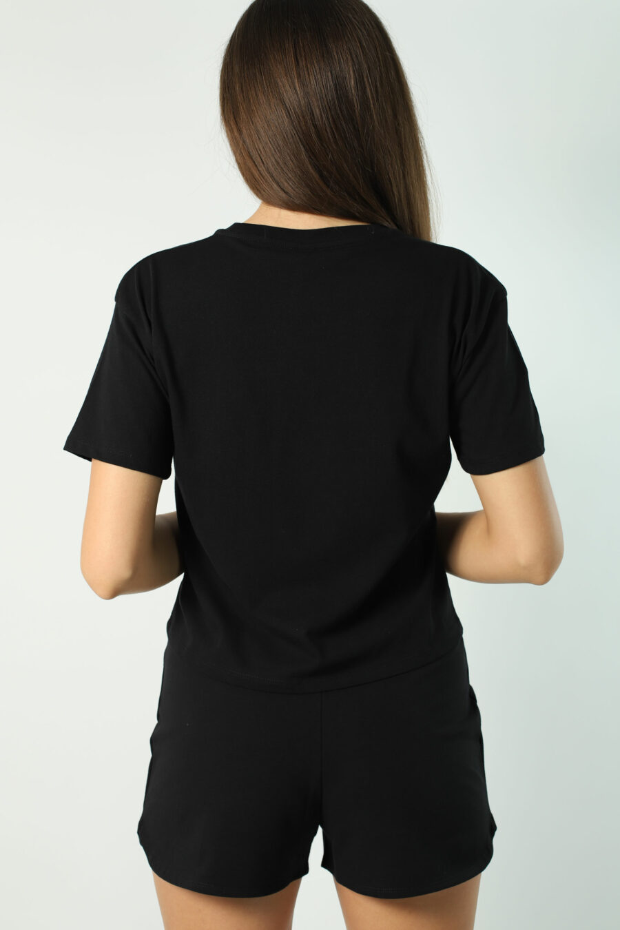 T-shirt noir avec logo mini imprimé animal - Photos 2355
