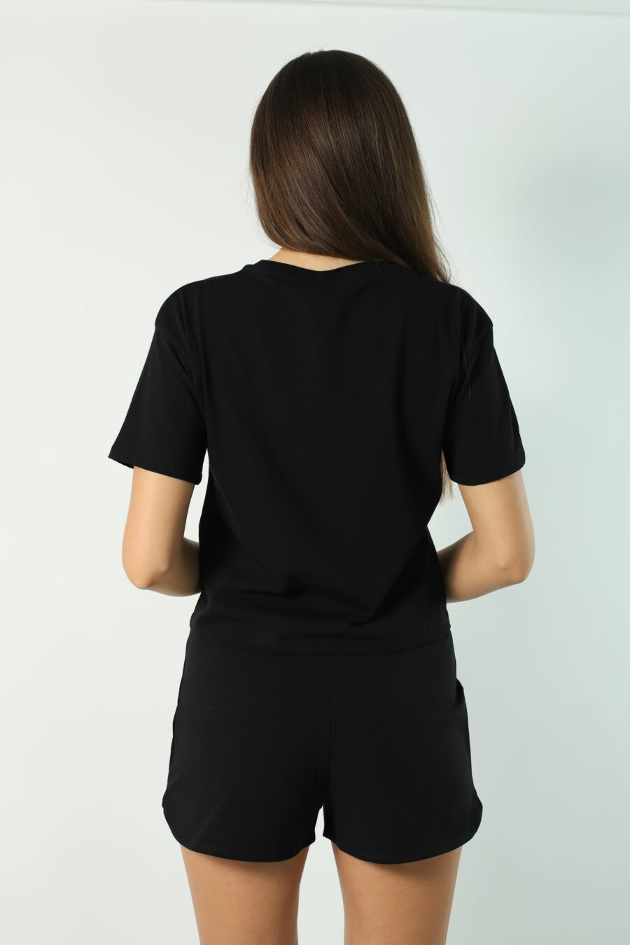 T-shirt noir avec logo mini imprimé animal - Photos 2357
