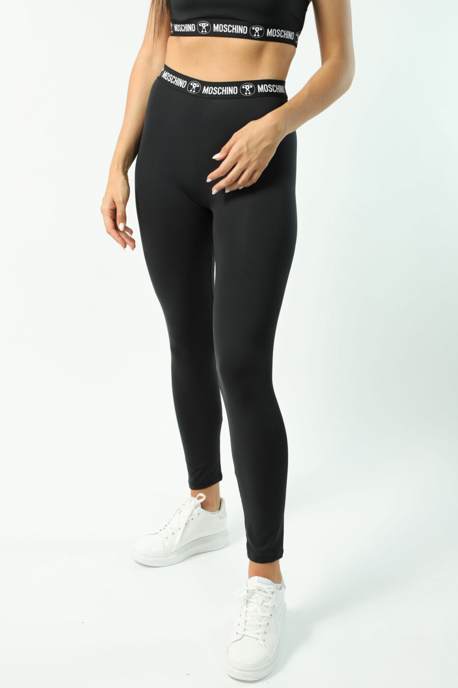 Black leggings with double question logo on tape - Photos 2951