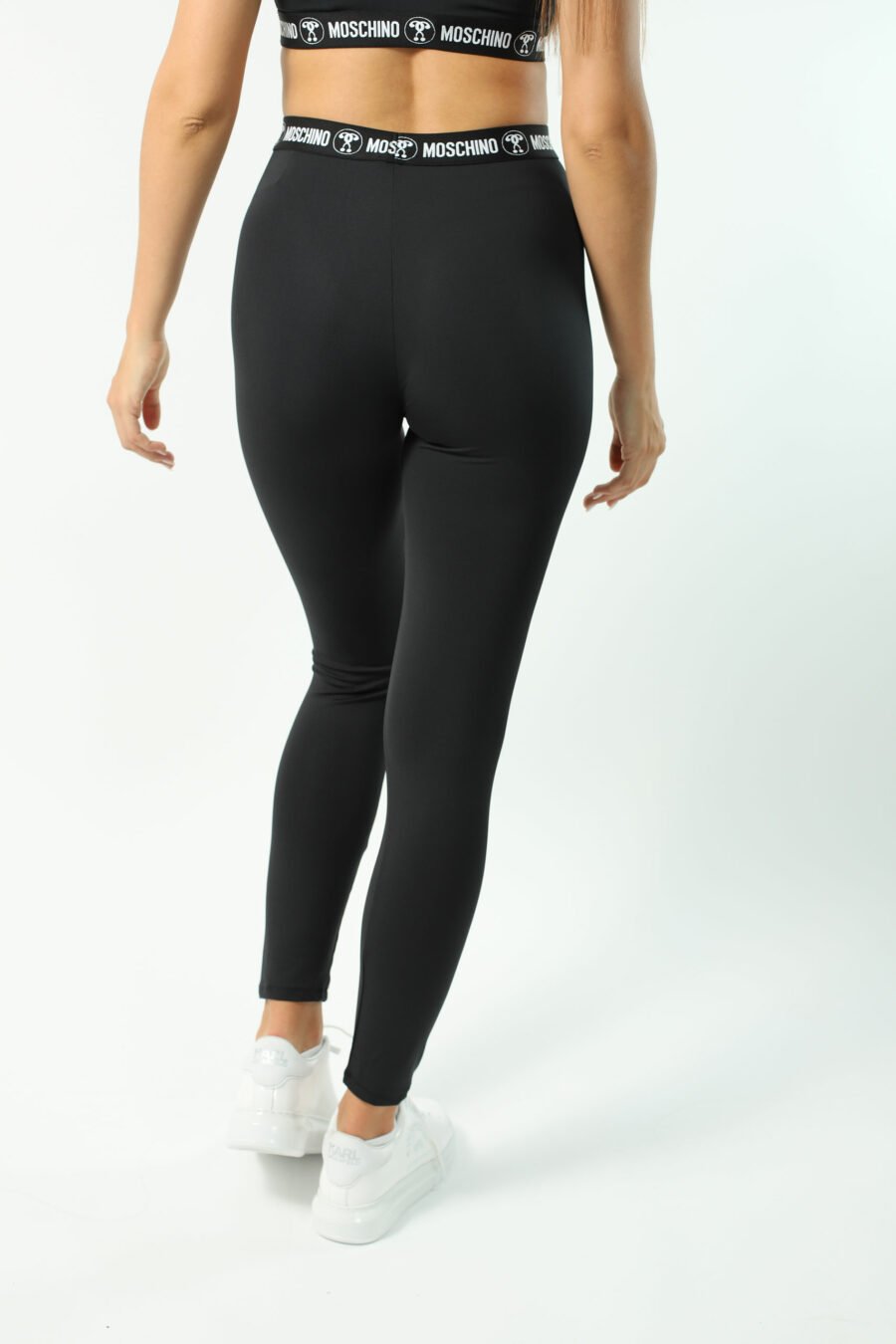 Black leggings with double question logo on tape - Photos 2952