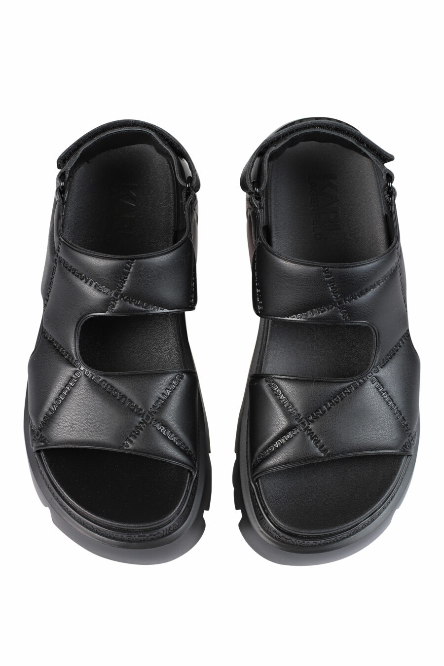 Sandales coussinées noires avec plateforme et logo - 5059529245381 5