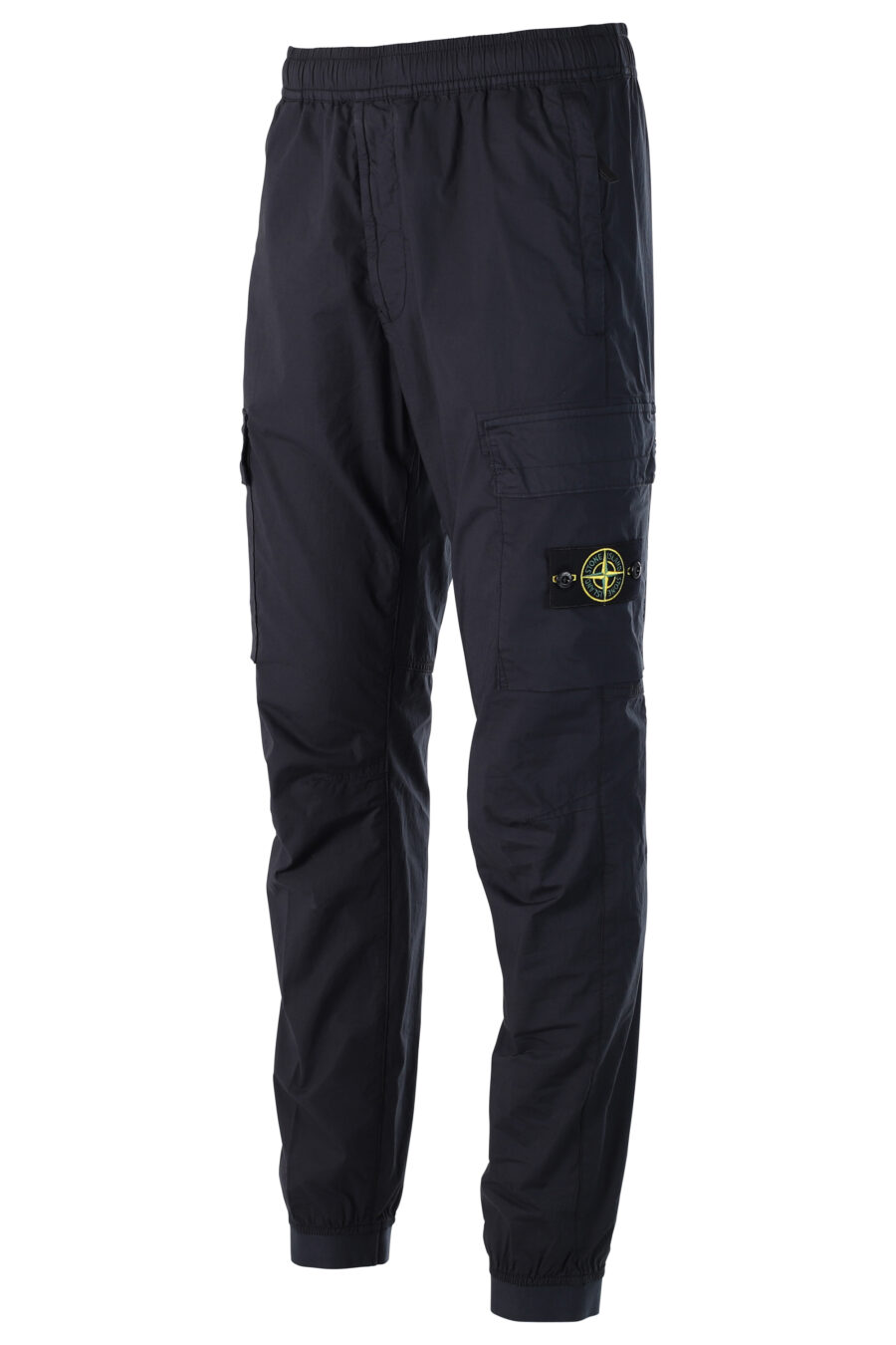 Dark blue cargo style trousers with snap and patch - 8052572510984 2