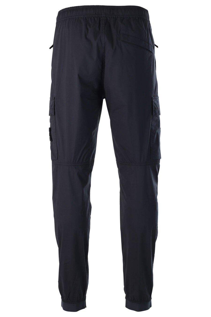 Dark blue cargo style trousers with snap and patch - 8052572510984 3