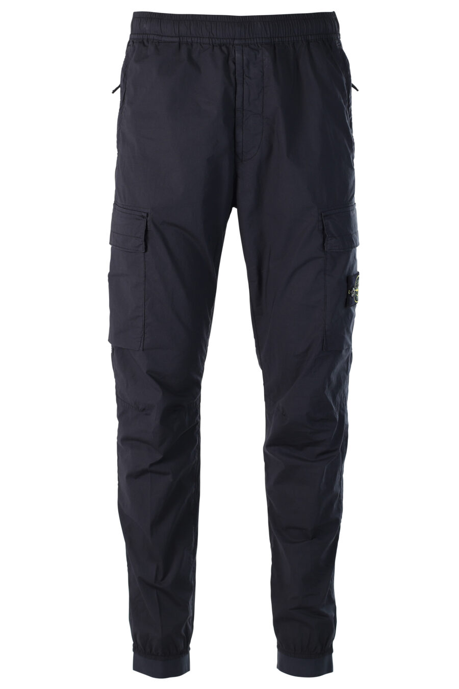 Dark blue cargo style trousers with snap and patch - 8052572510984
