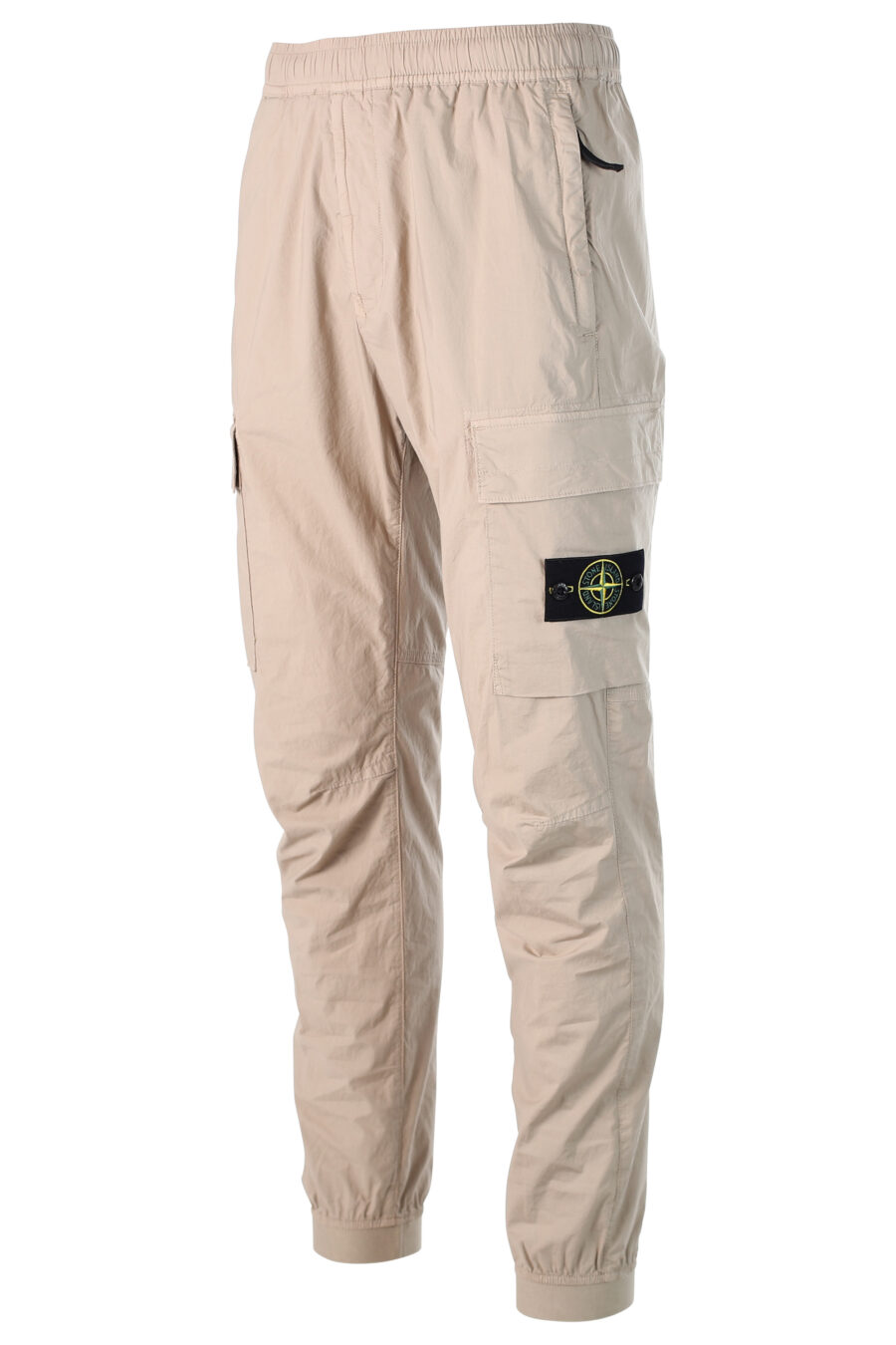 Beige cargo style trousers with patch - 8052572528552 2