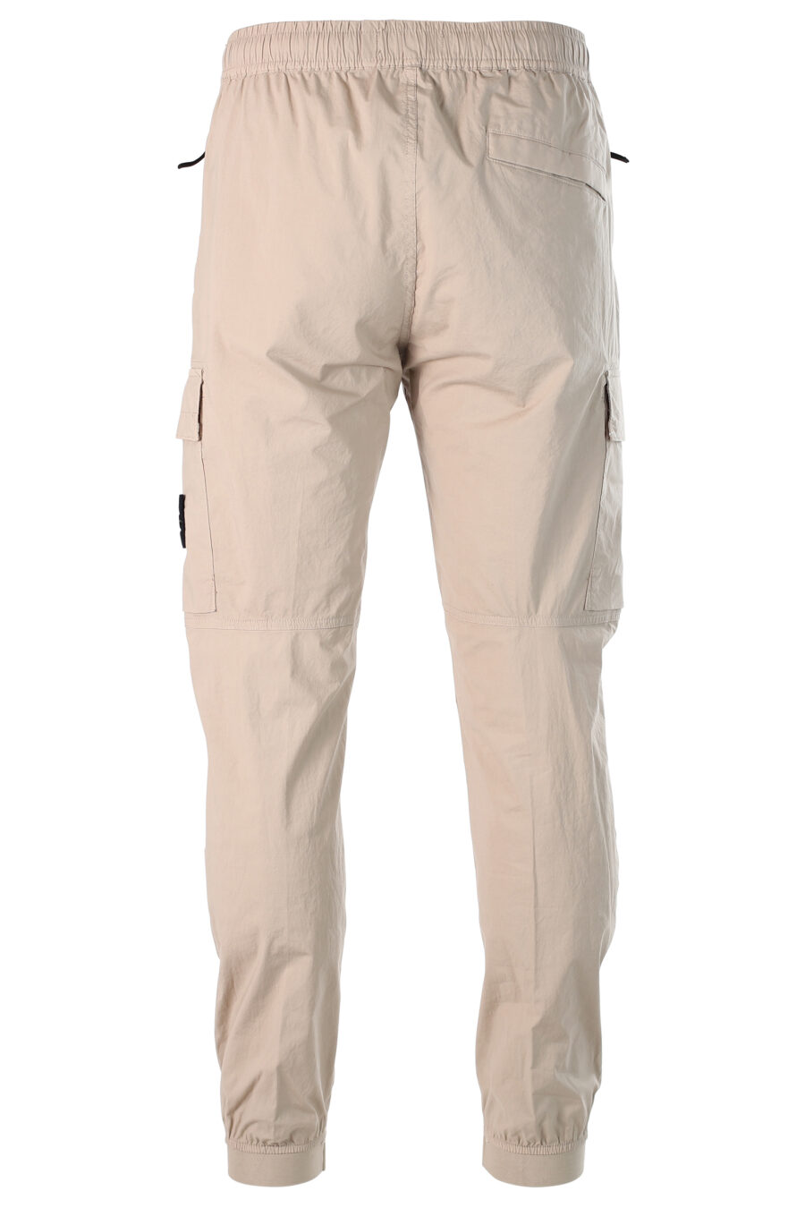 Beige cargo style trousers with patch - 8052572528552 3