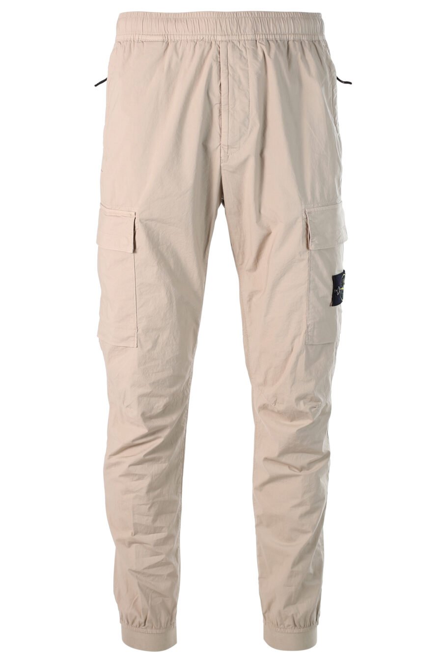 Beige cargo style trousers with patch - 8052572528552