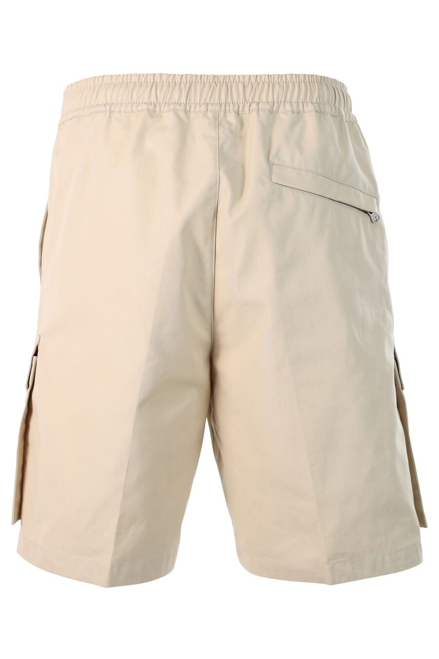 Pantalón beige corto estilo cargo con parche - 8052572538285 3