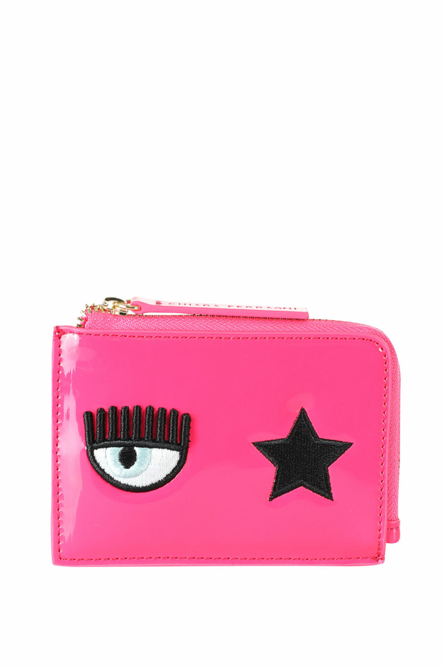 Bright fuchsia wallet with eye and star logo - 8052672353781