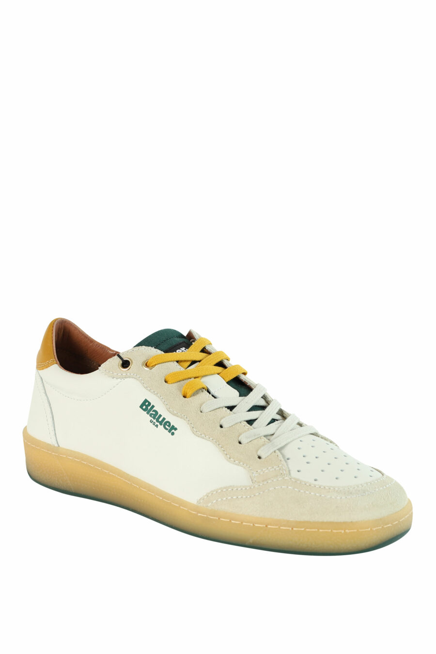 White "MURRAY" trainers with green and yellow details - 8058156497566 2