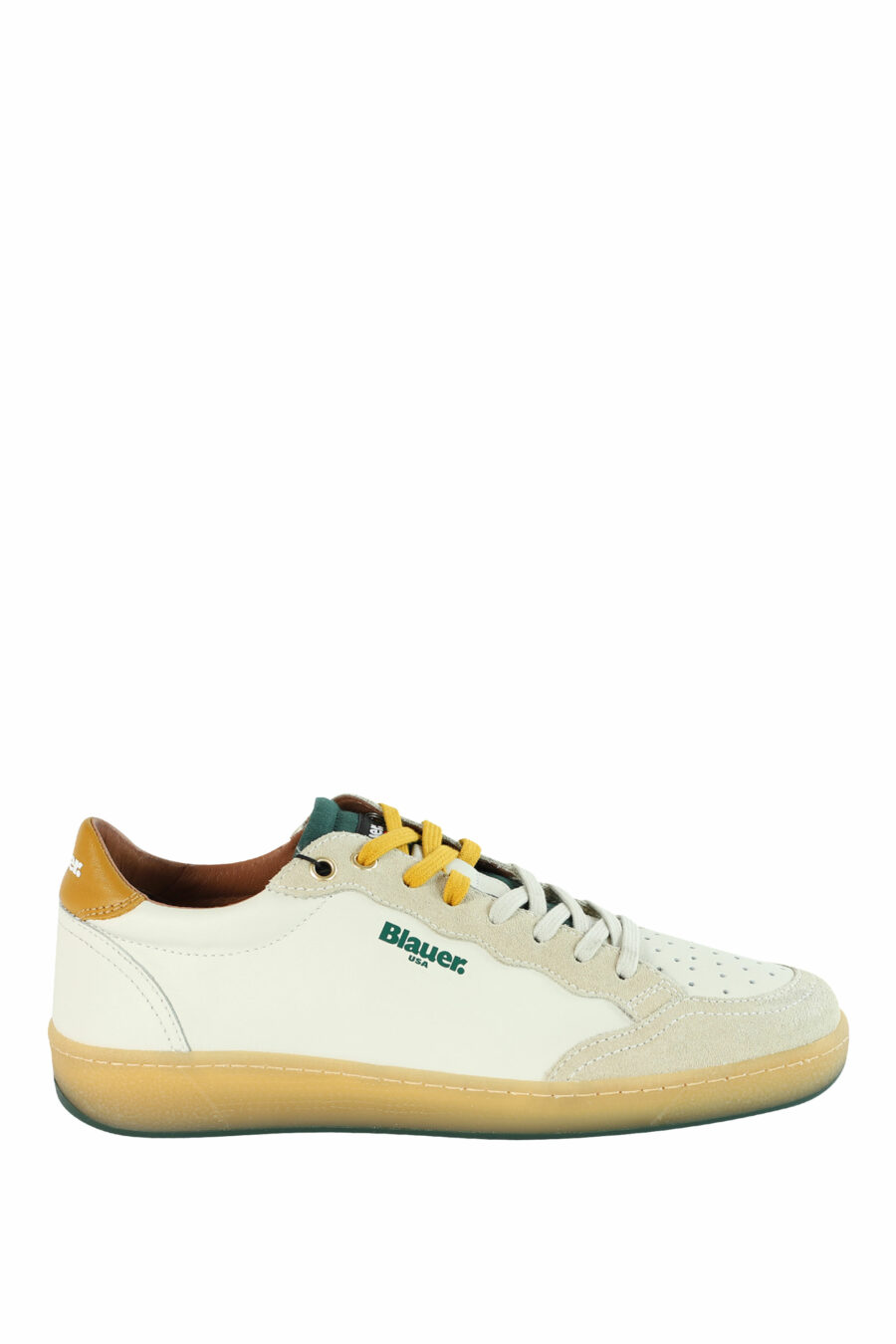 White "MURRAY" trainers with green and yellow details - 8058156497566