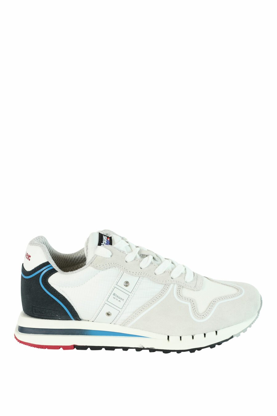 Zapatillas "QUARTZ" blancas con azul y detalles rojos - 8058156499522