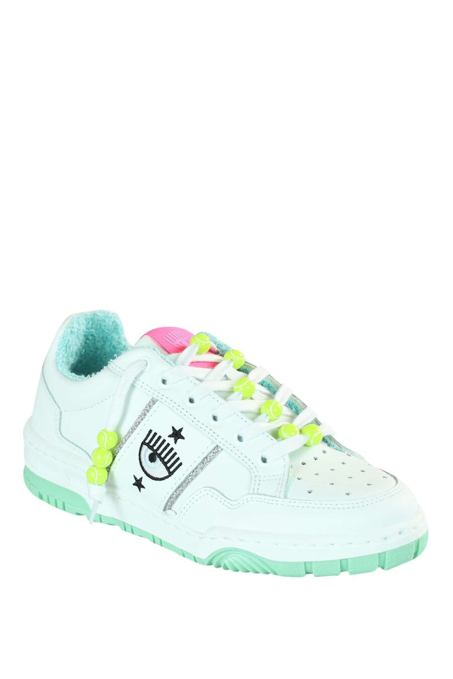 White trainers with eye logo and multicoloured details - 8059388228850 2