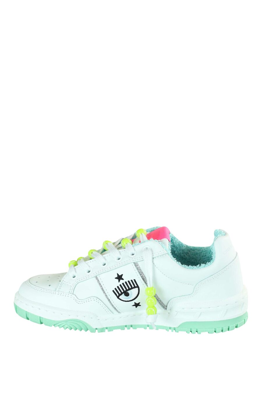 White trainers with eye logo and multicoloured details - 8059388228850 3