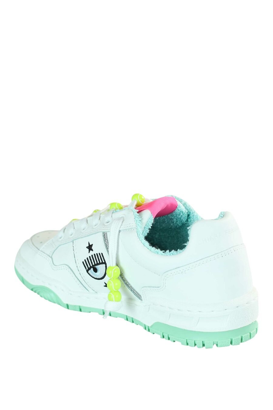 White trainers with eye logo and multicoloured details - 8059388228850 4