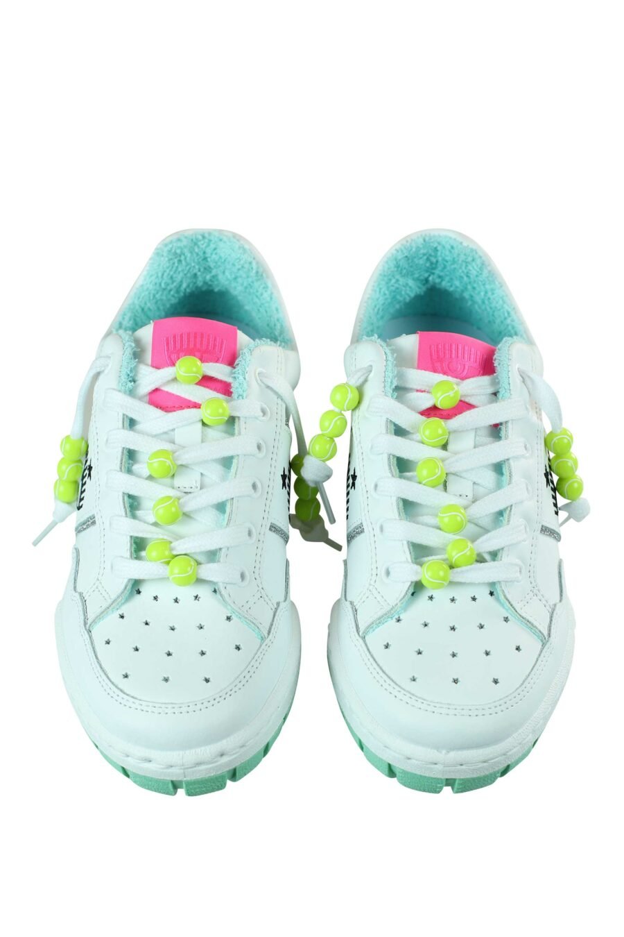 White trainers with eye logo and multicoloured details - 8059388228850 5