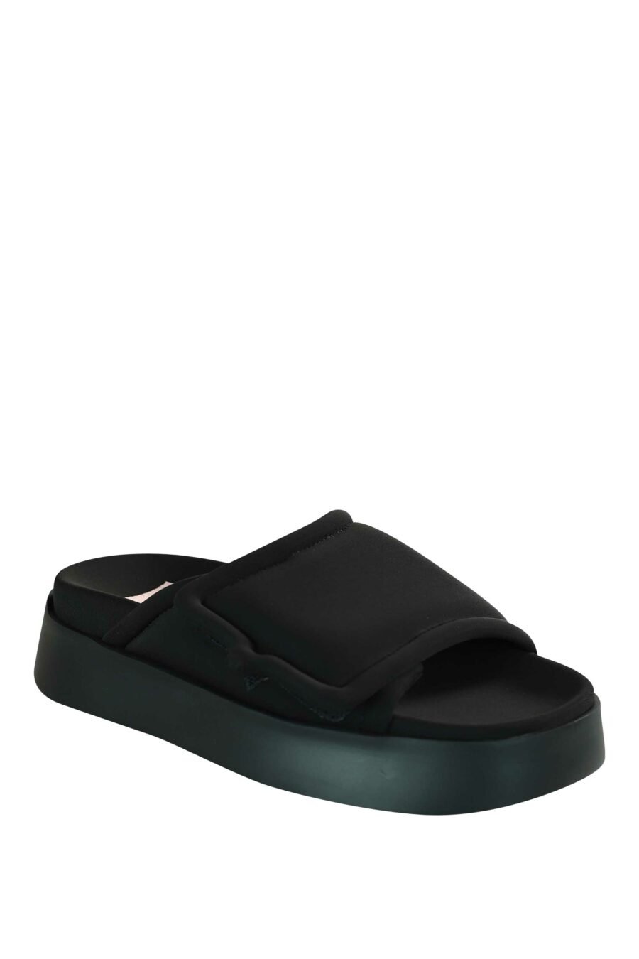 Black sandals with velcro and black platform - 8059482630771 2