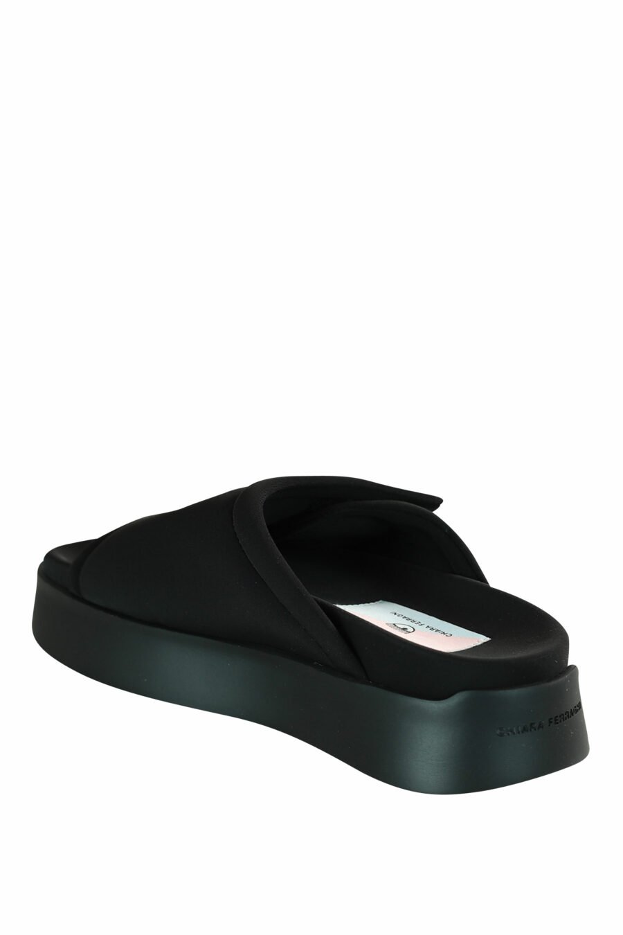 Black sandals with velcro and black platform - 8059482630771 4