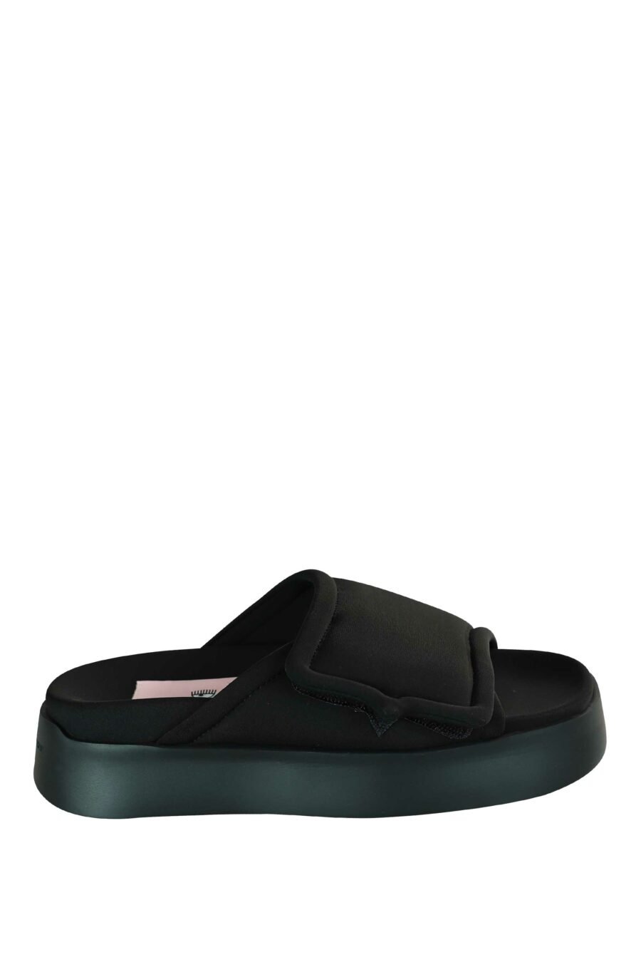 Black sandals with velcro and black platform - 8059482630771