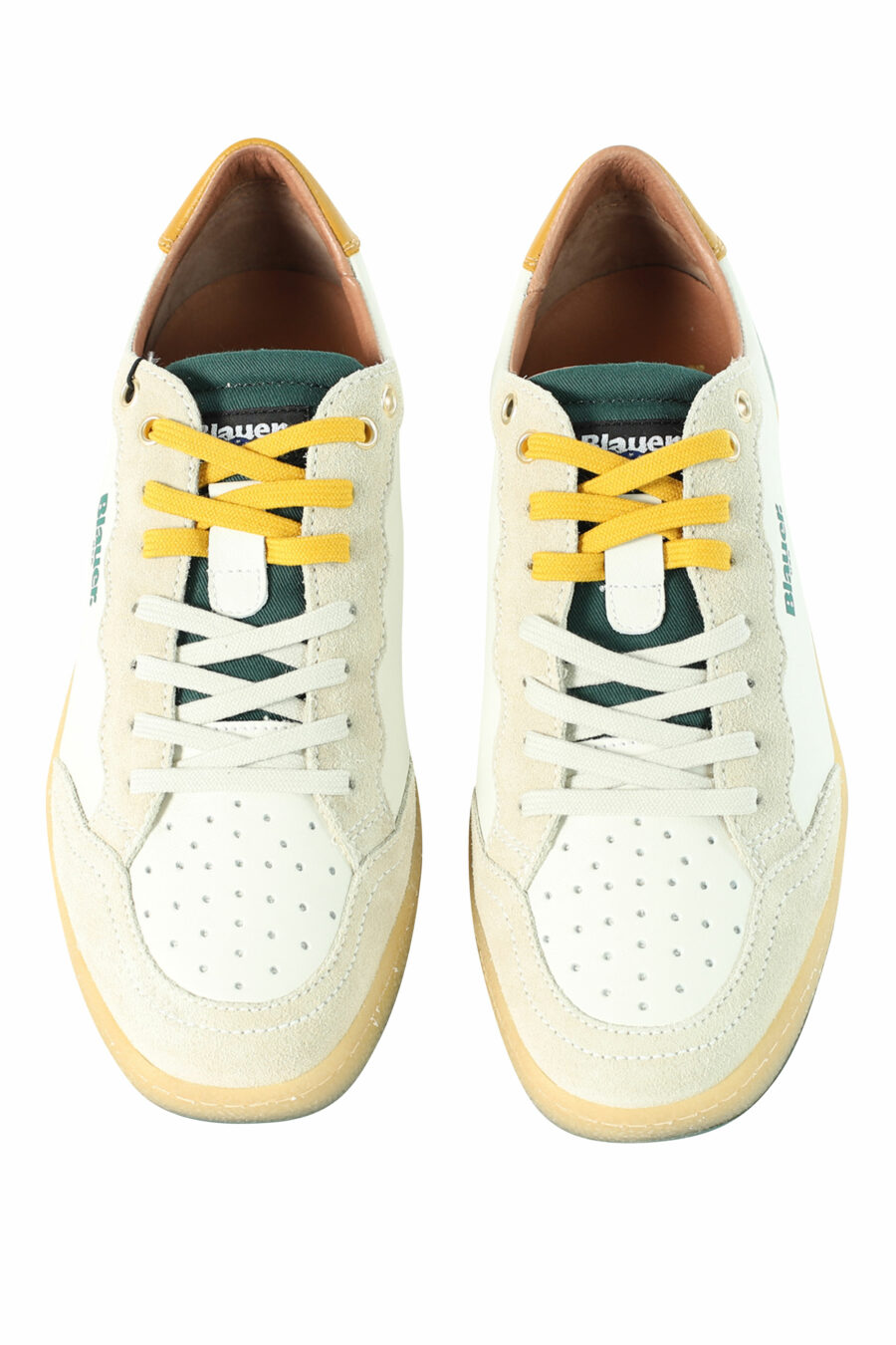 Trainers "MURRAY" white with green and yellow details - Photos 3039
