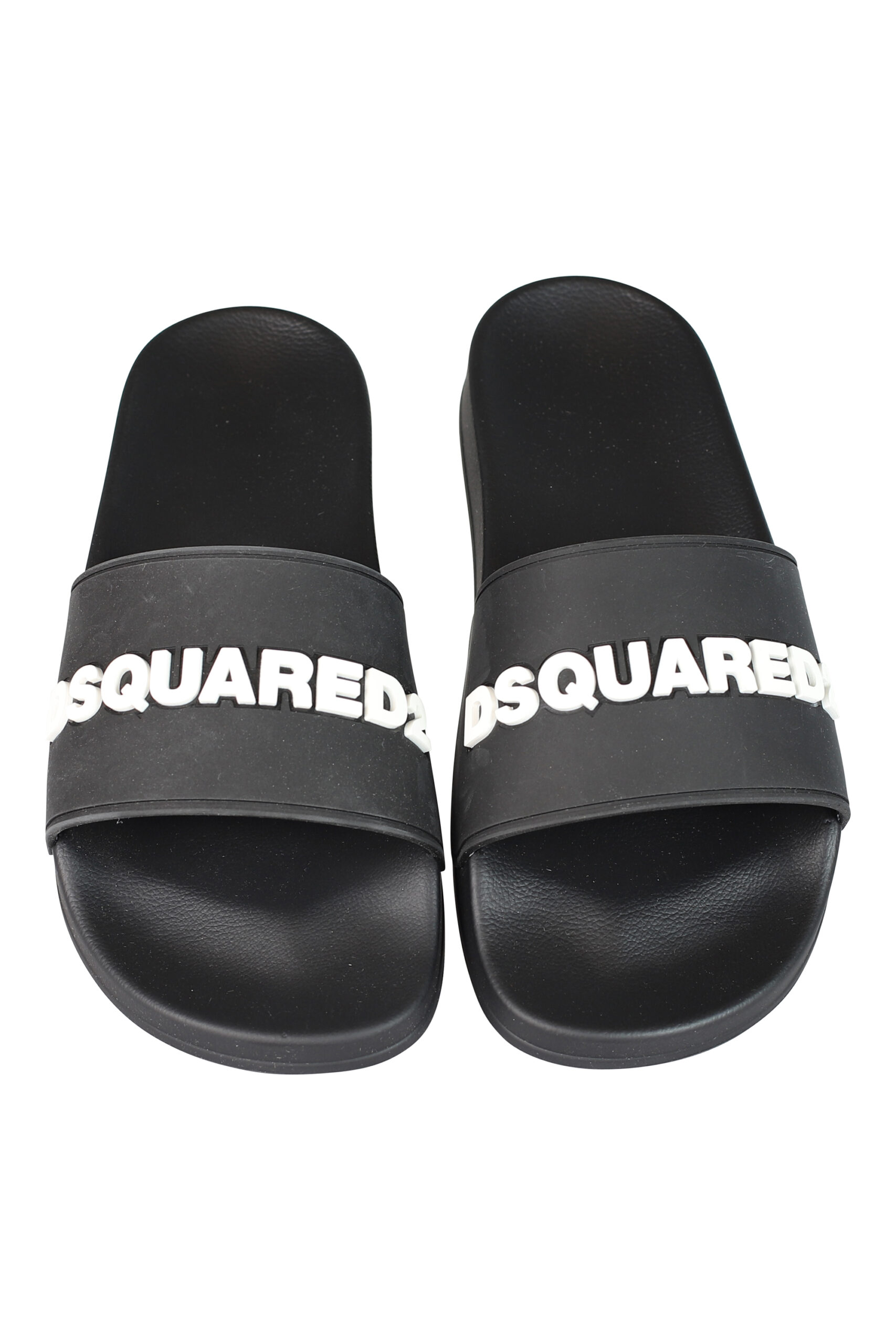 値下 ディースクエアード メンズ サンダル シューズ Slide Sandals Gomma+stampa Sliders NERO 靴 