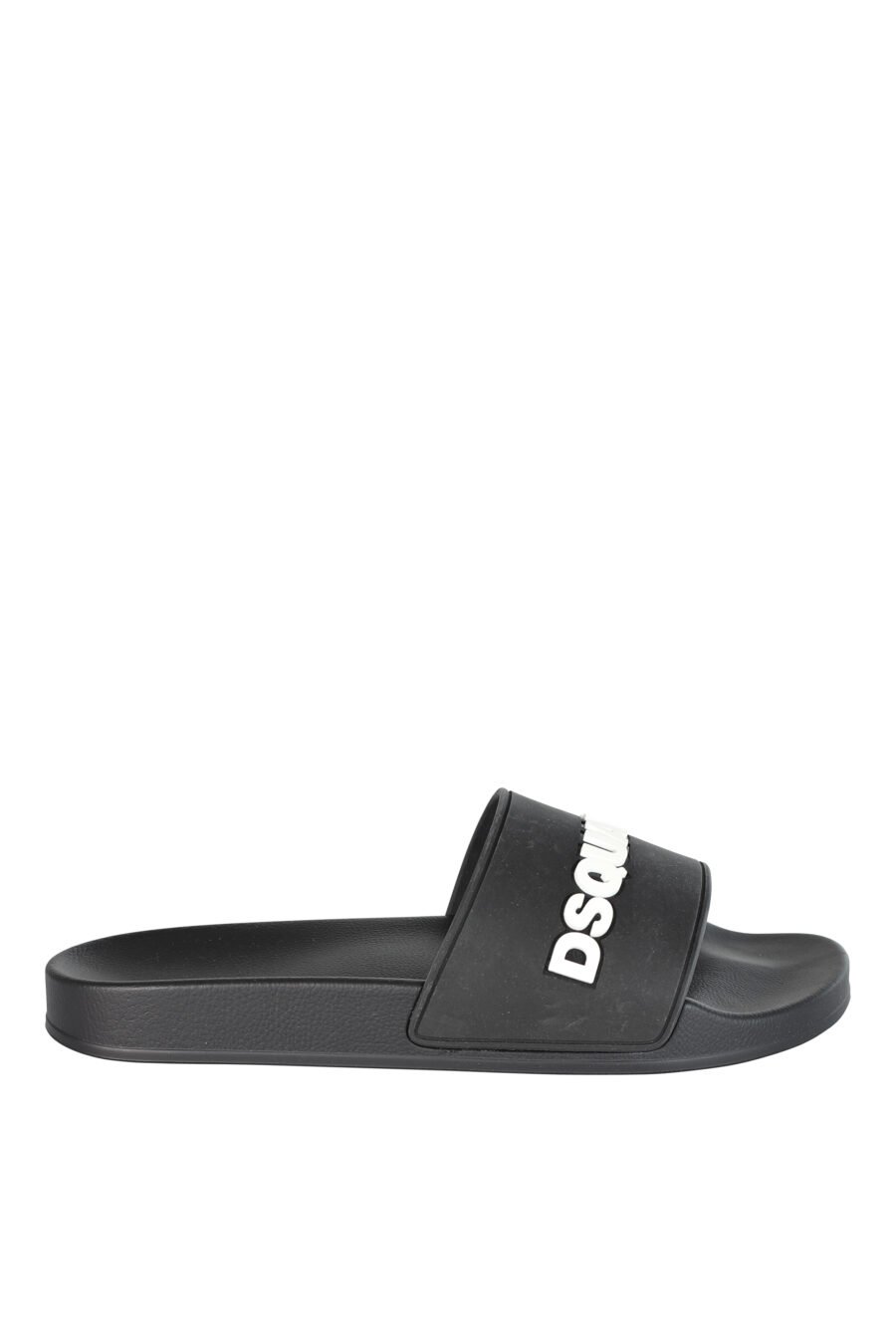 Black flip flops with white rubber maxilogo - 8055777073773