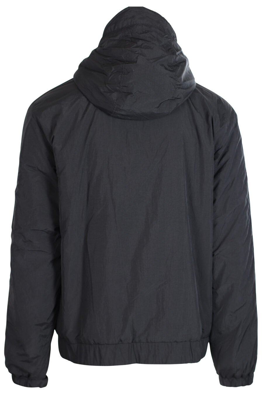 Black hooded jacket with logo tape sleeves - 8058987960710 3
