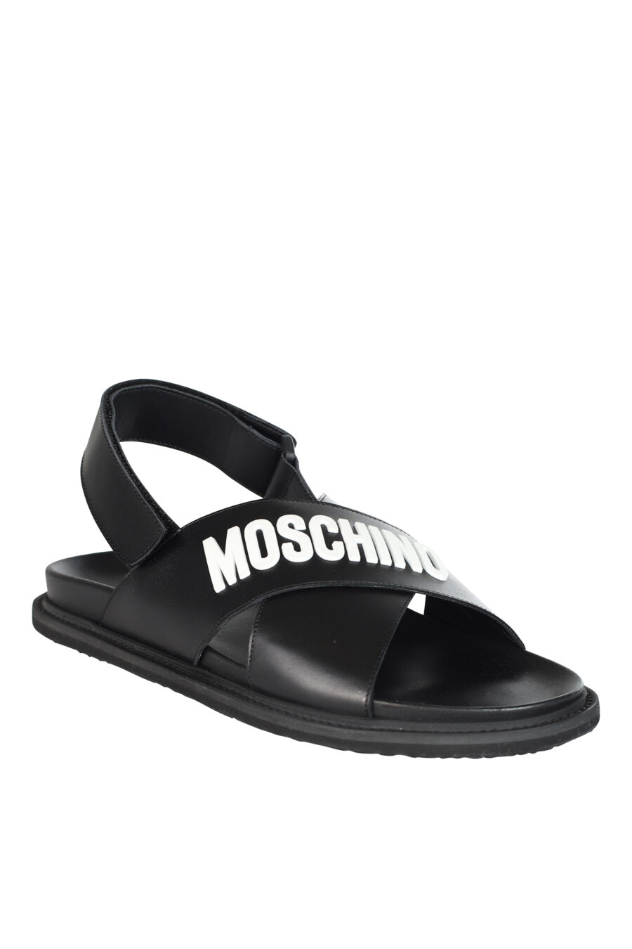 Black crossed sandals with white maxilogo - 8059022514769 2
