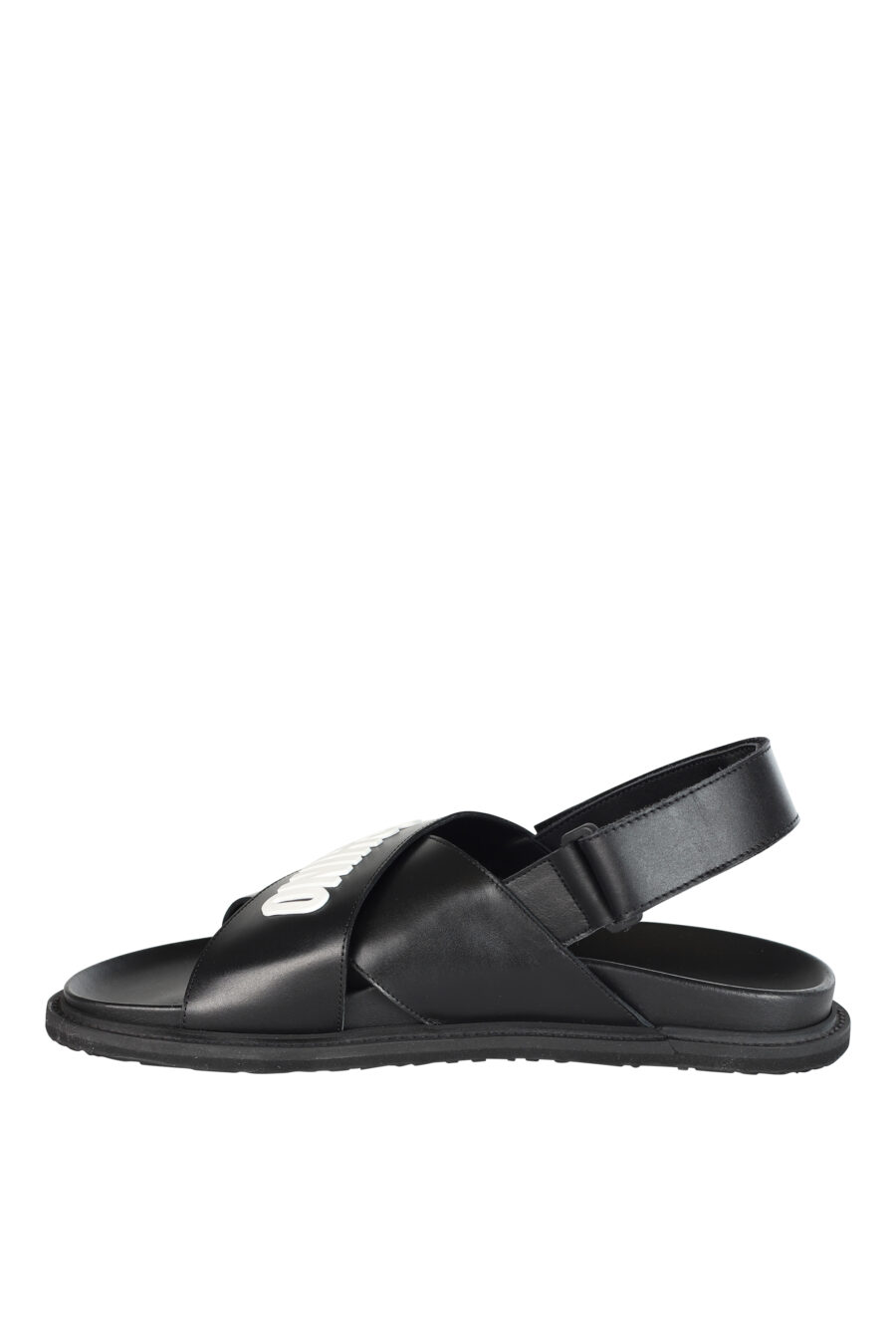 Black crossed sandals with white maxilogo - 8059022514769 3