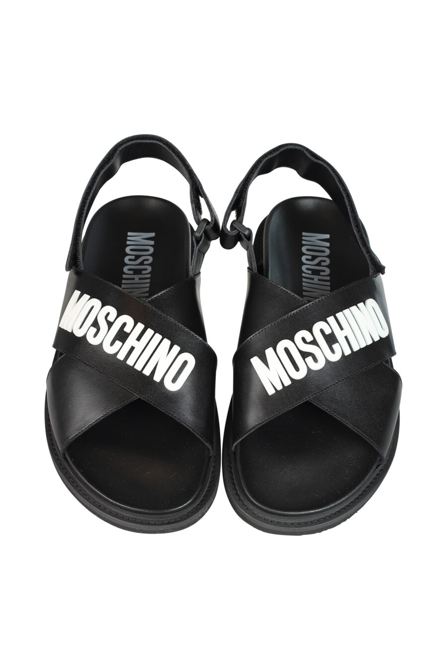 Black crossed sandals with white maxilogo - 8059022514769 5