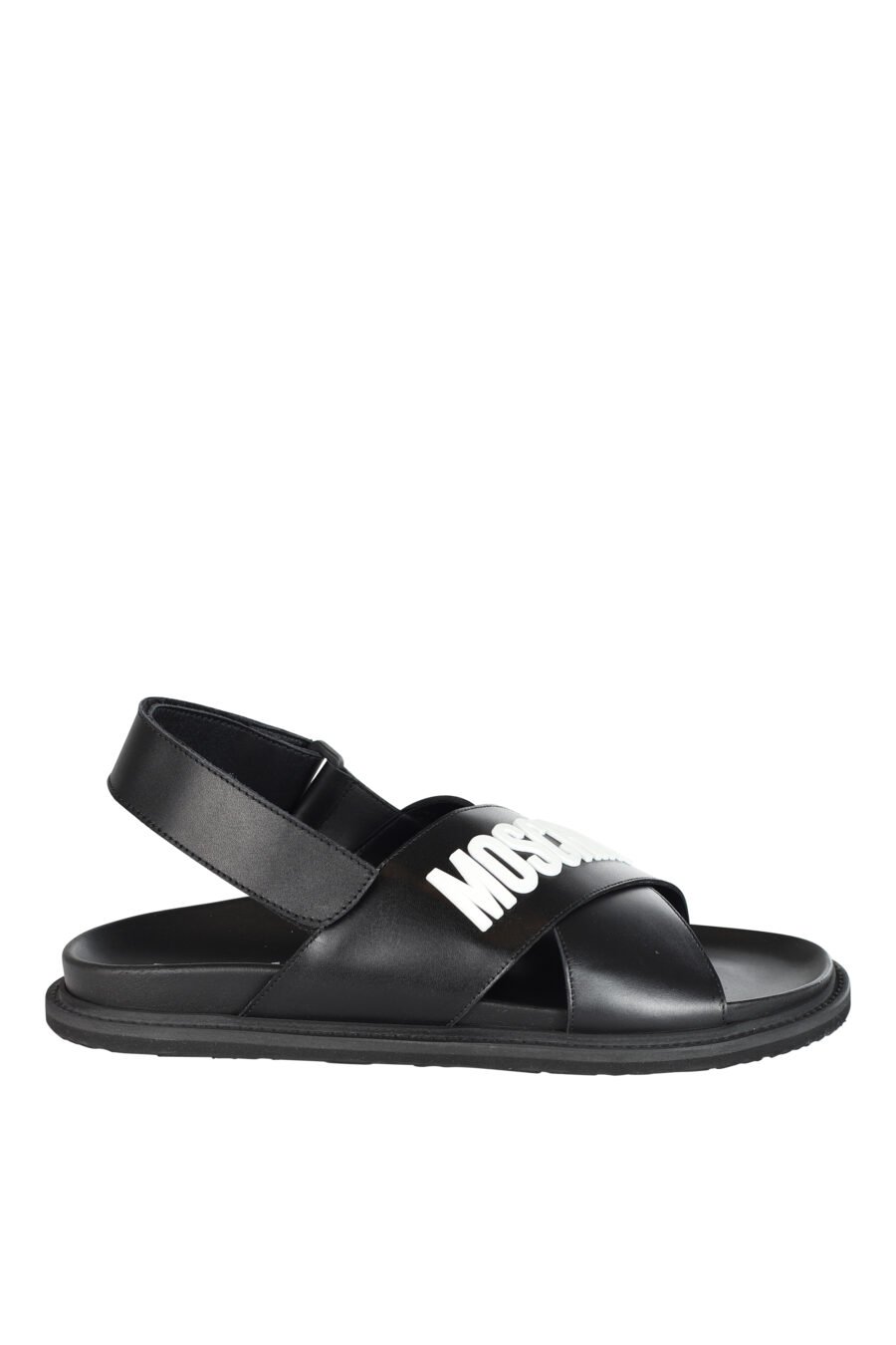 Black crossed sandals with white maxilogo - 8059022514769