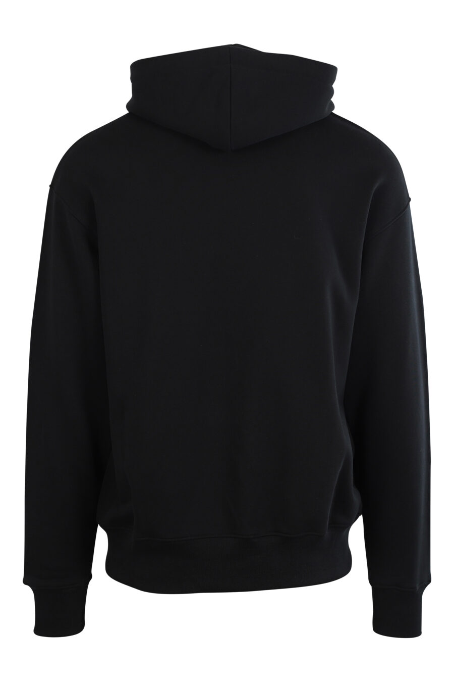 Black hooded sweatshirt with black and lilac face print - 889316192889 2
