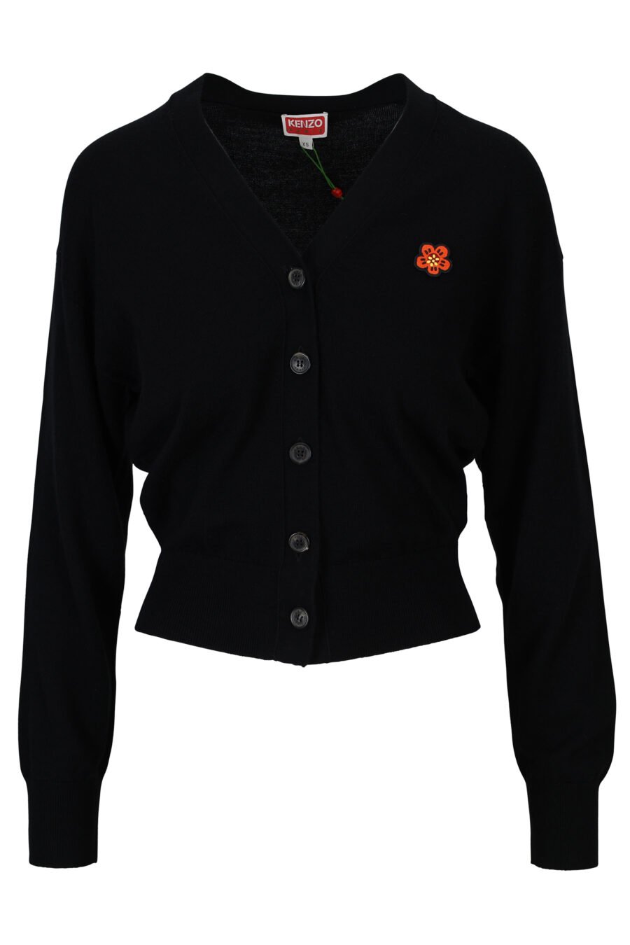 Camisola de lã preta com mini-logotipo "boke flower" - 3612230444249