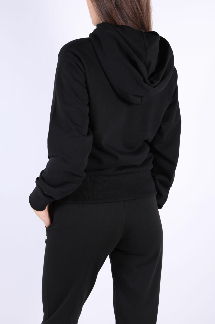 Black hooded sweatshirt with maxilogo "boke flower" - 3612230467613 1 1 1
