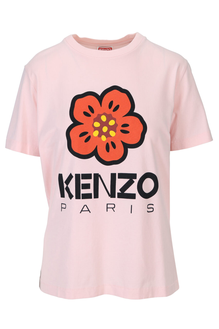 Pink T-shirt with "boke flower" maxilogo - 3612230483163