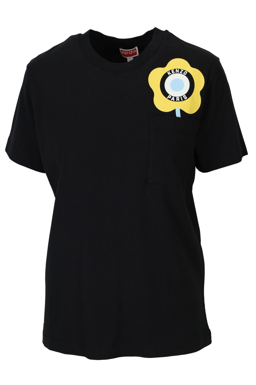 Camiseta negra con logo amarillo "kenzo target" - 3612230510654