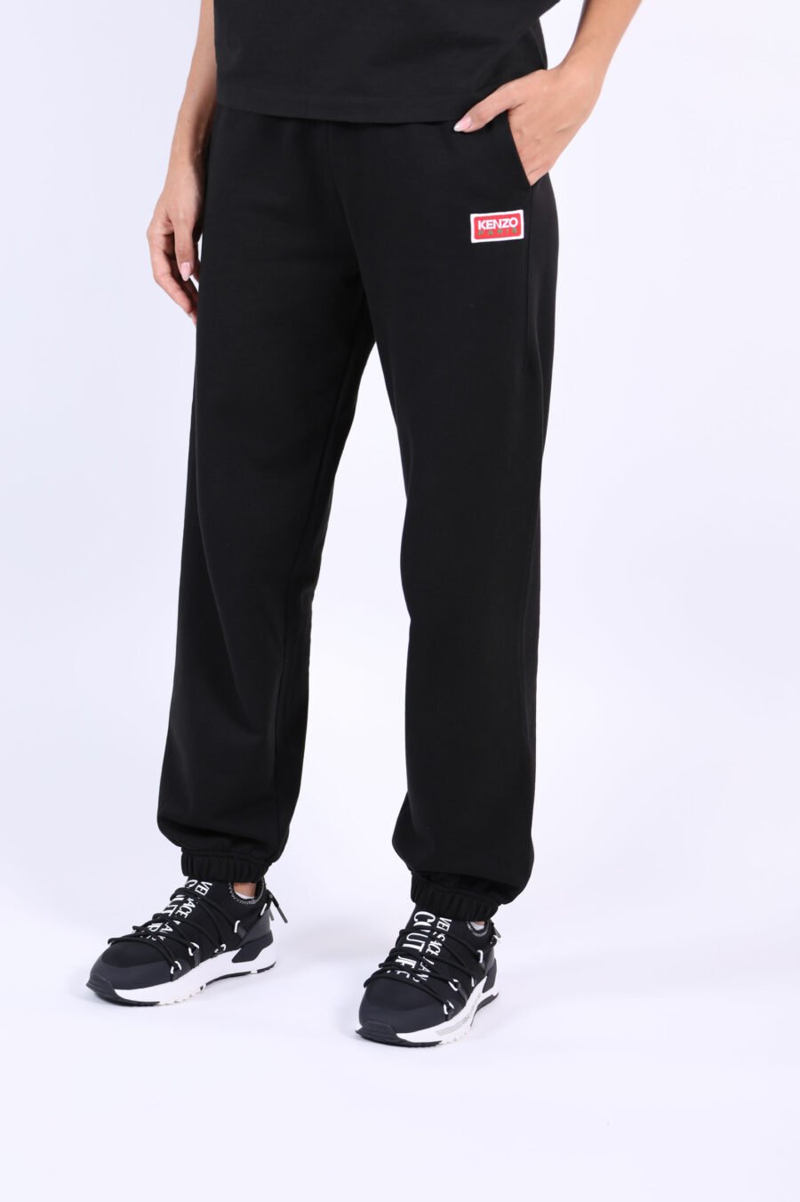 Pantalón de chándal negro con minilogo "kenzo paris" - 3612230514959 1
