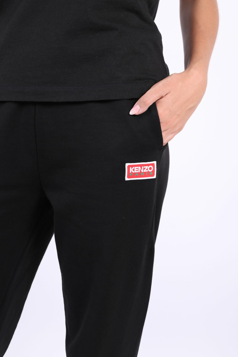 Pantalón de chándal negro con minilogo "kenzo paris" - 3612230514959 2 2