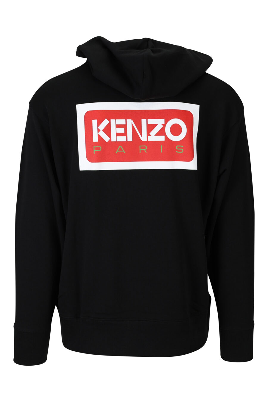 Sweatshirt preta de tamanho grande com capuz e logótipo "kenzo paris" - 3612230515673 1