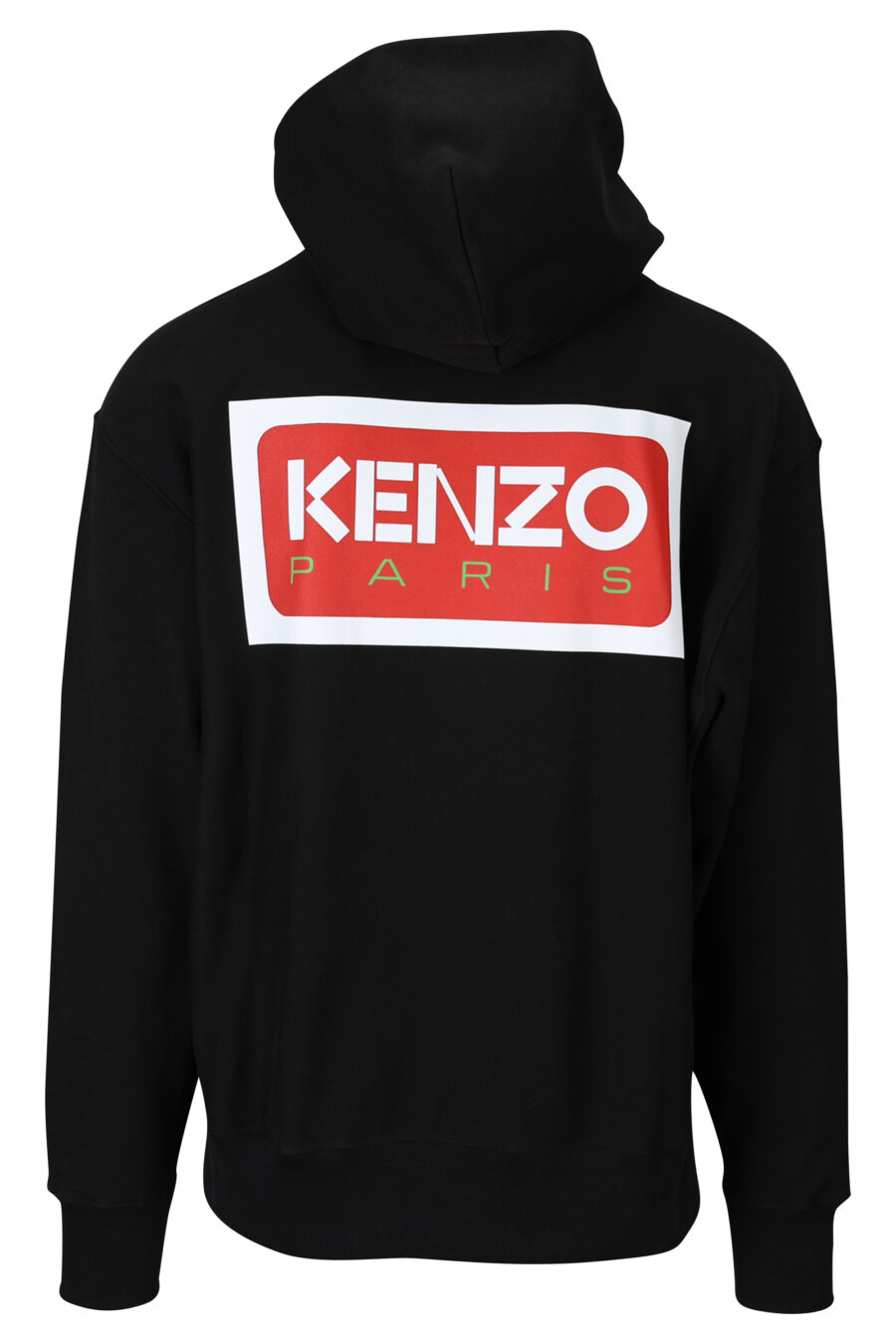 Black sweatshirt with hood and maxilogo "Kenzo Paris" on the back - 3612230537422 1