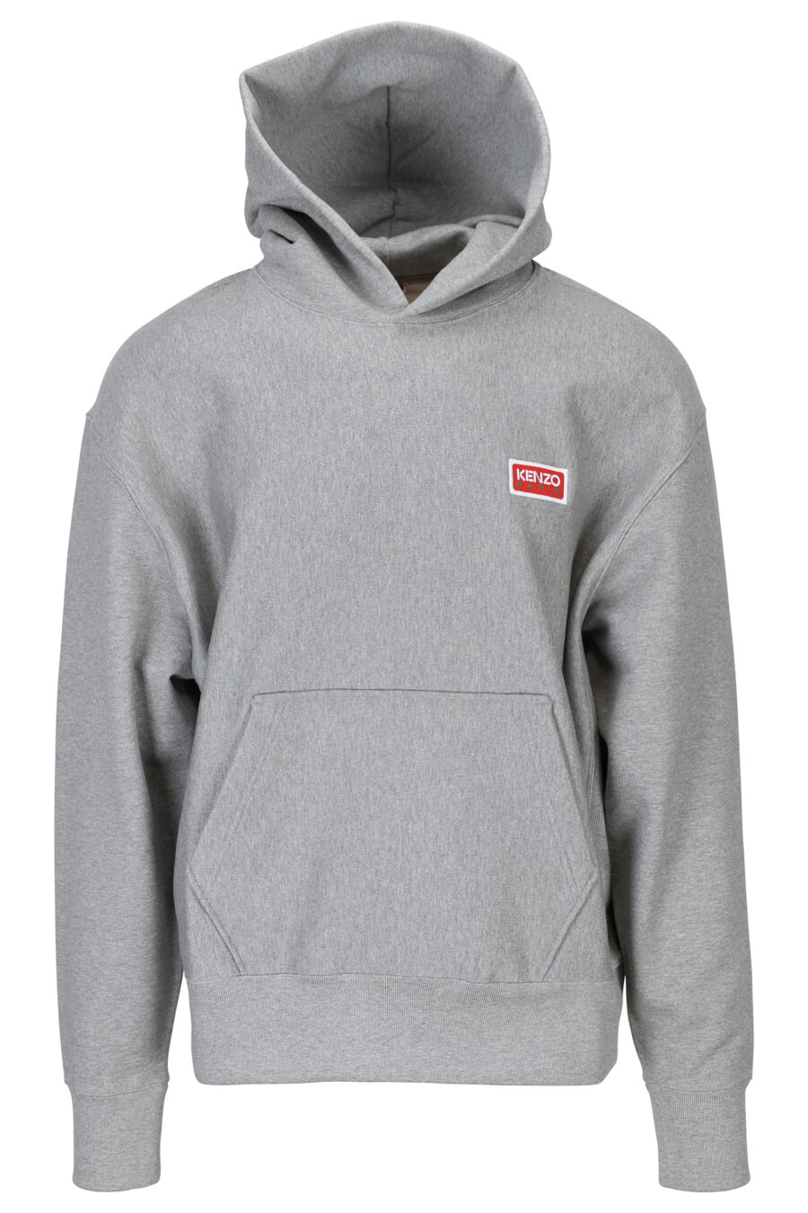 Grey hooded sweatshirt with "kenzo paris" maxilogo on the back - 3612230537491
