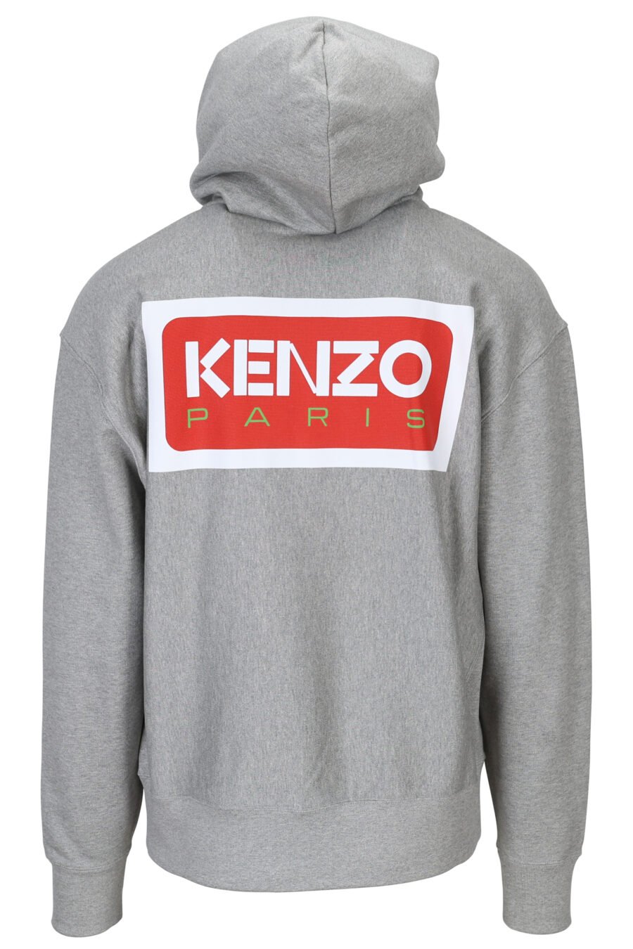 Grey hooded sweatshirt with "kenzo paris" maxilogo on the back - 3612230537491 1