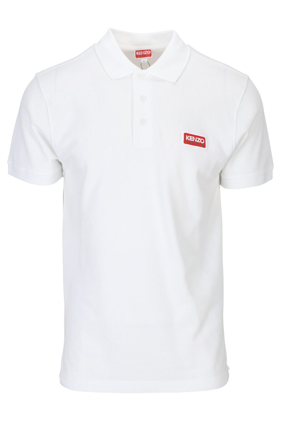 White polo shirt with mini logo "kenzo paris" - 3612230542273