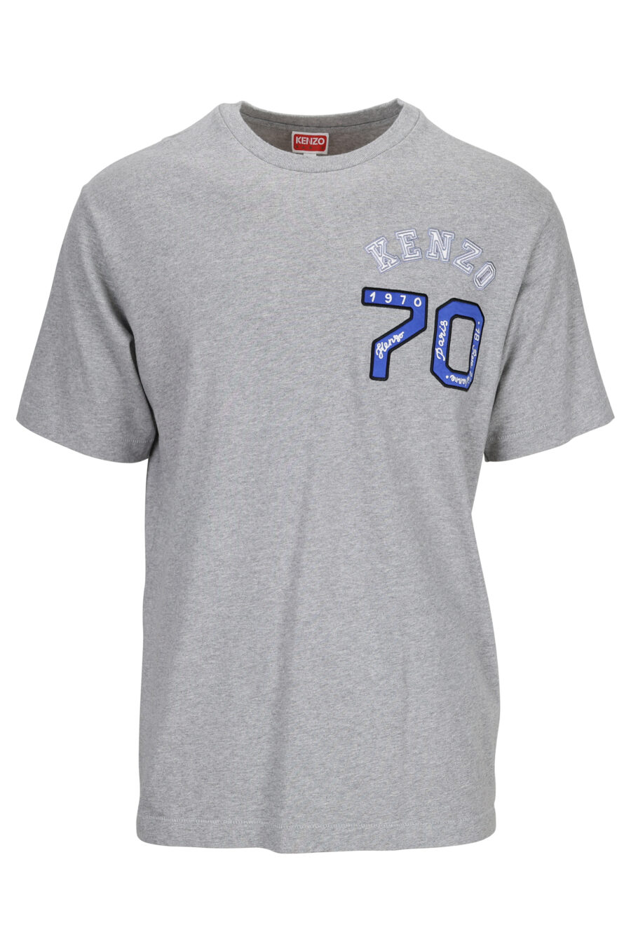 Camiseta gris con logo "kenzo academy" - 3612230545502