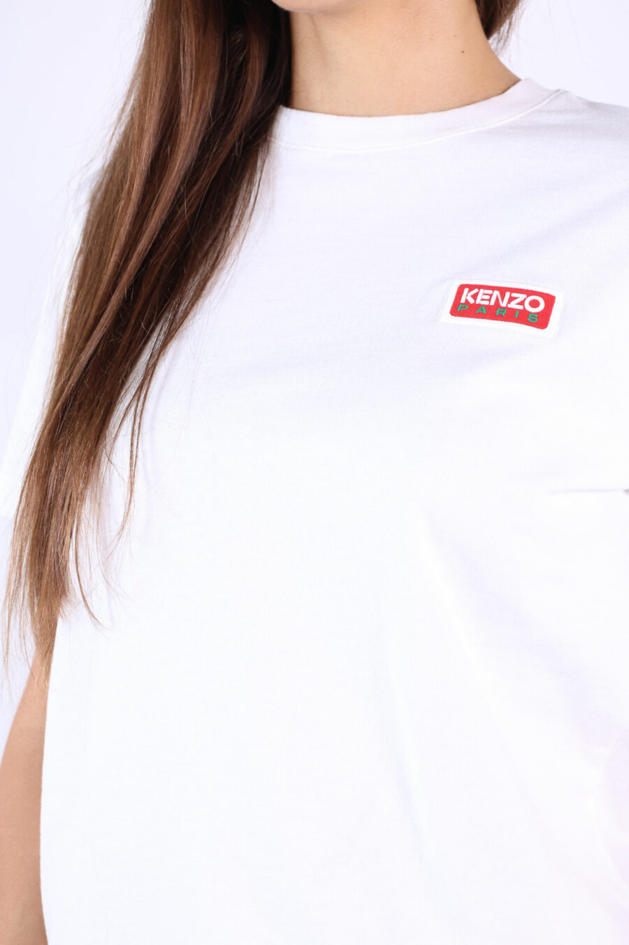 T-shirt blanc oversize avec logo "kenzo paris" - 361223054662201620