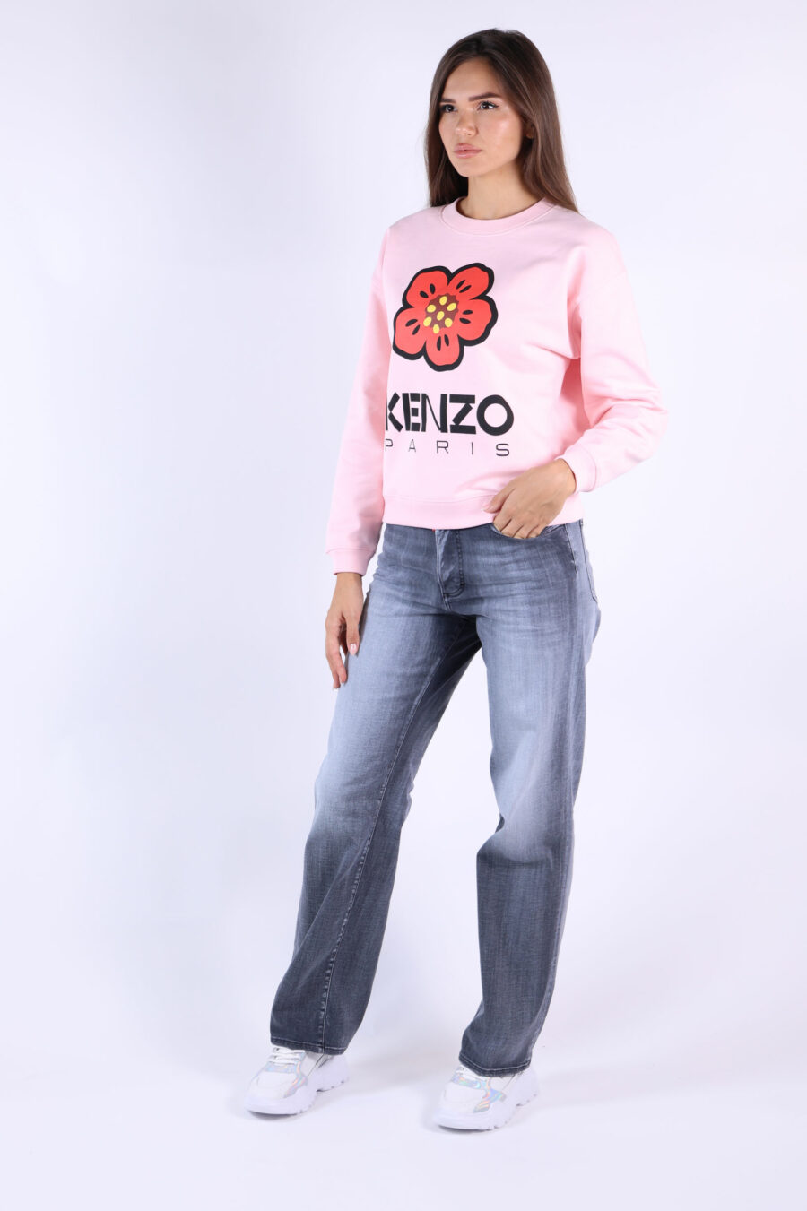 Sudadera rosa con maxilogo "boke flower" - 361223054662201676