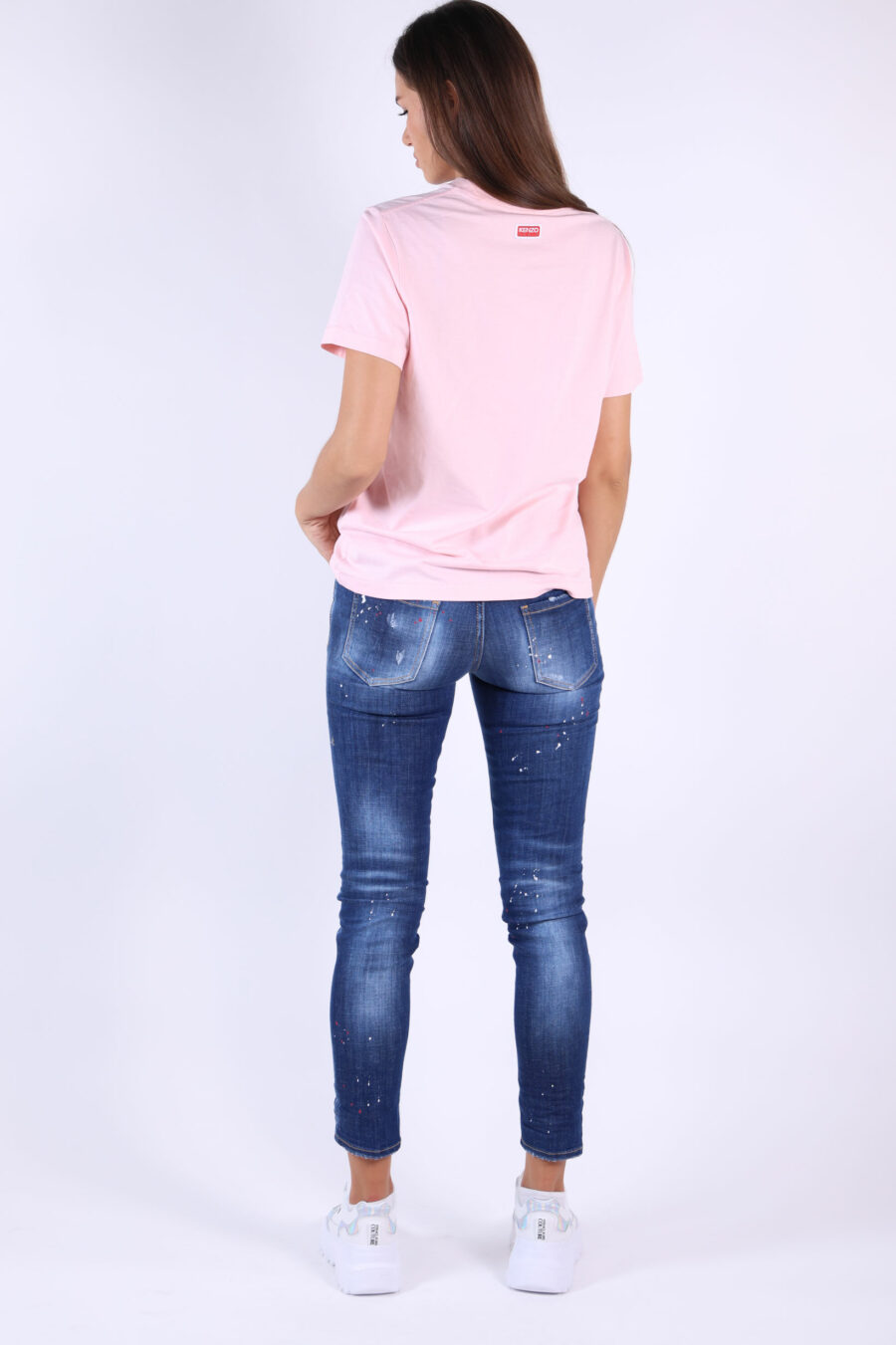 Pink T-shirt with "boke flower" maxilogo - 361223054662201895