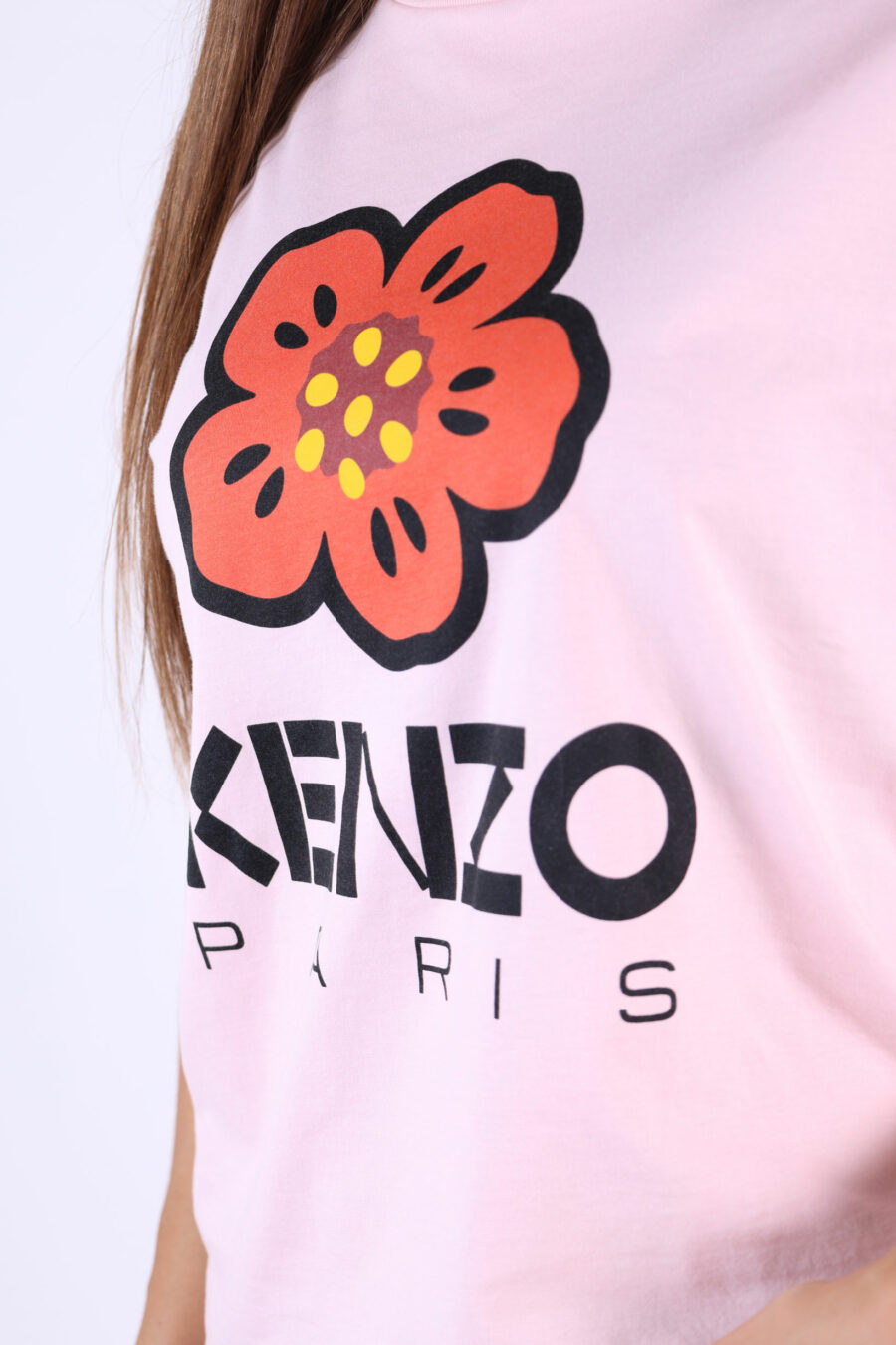 Pink T-shirt with "boke flower" maxilogo - 361223054662201896