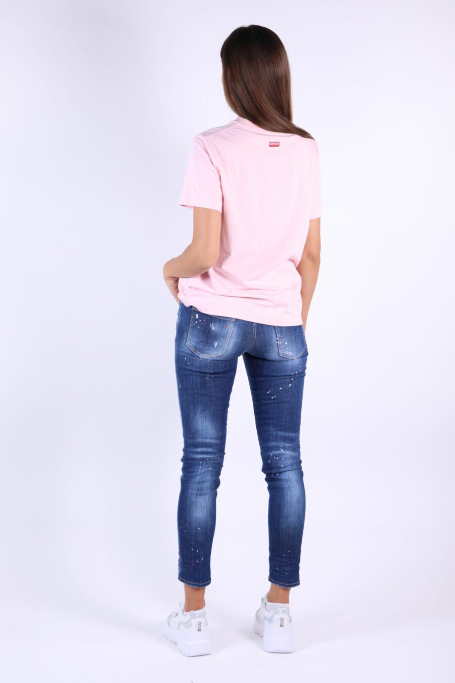 Jeans "Jennifer Jean" blau mit Farbspritzern und verblichenem Effekt - 361223054662201900