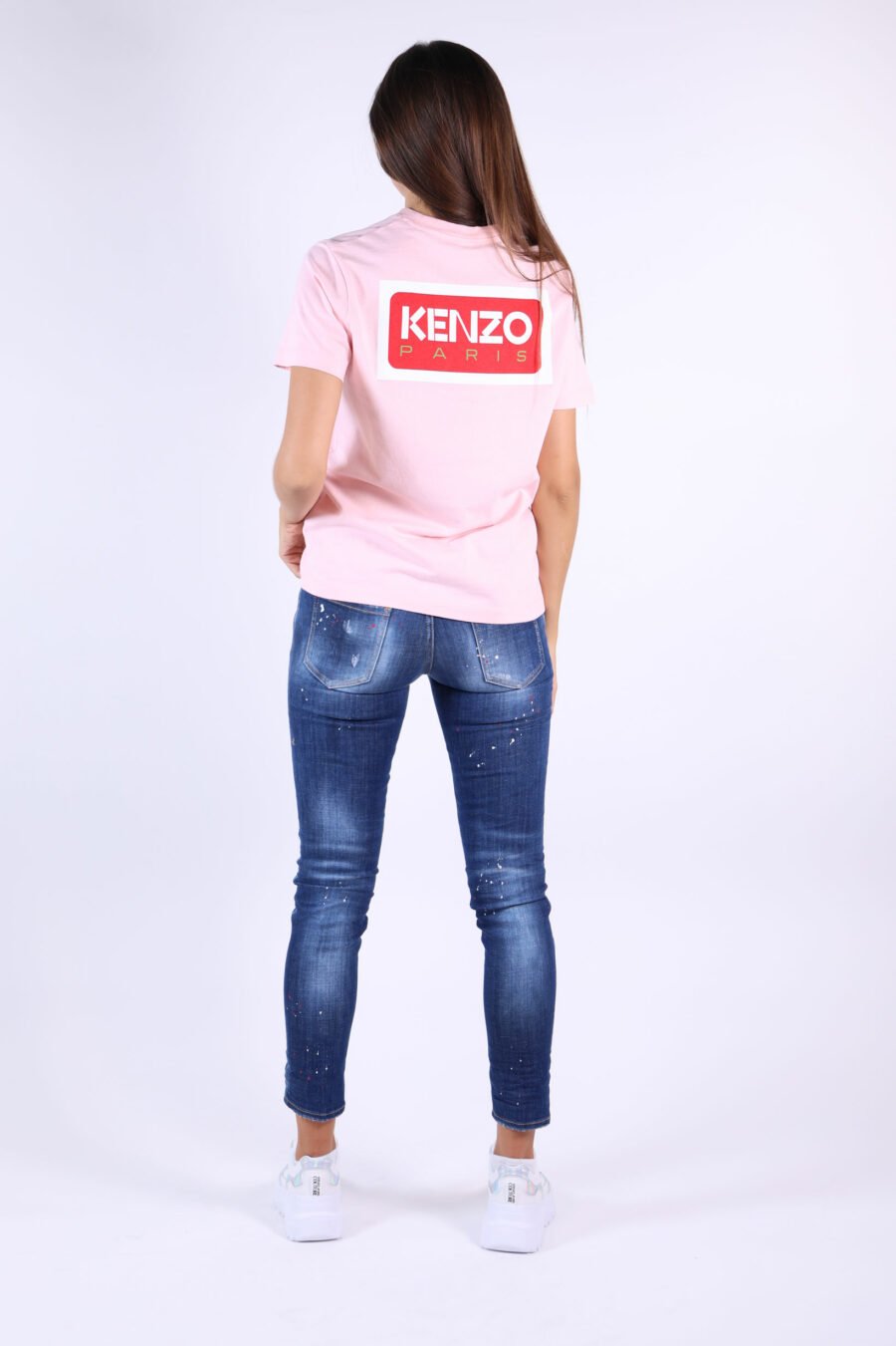 T-shirt oversize rose avec logo "kenzo paris" - 361223054662201905